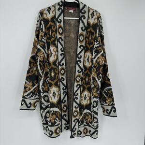 Vintage Worthington Cardigan Sweater Womens Medium Multicolor Tribal USA 90s